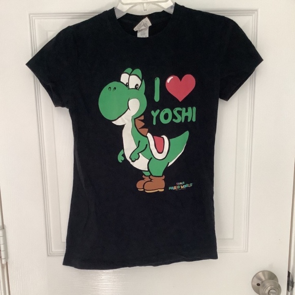 Changes Black I ❤️ Yoshi Super Mario World Cap Sleeve T-Shirt JXL LIKE NEW OTHER